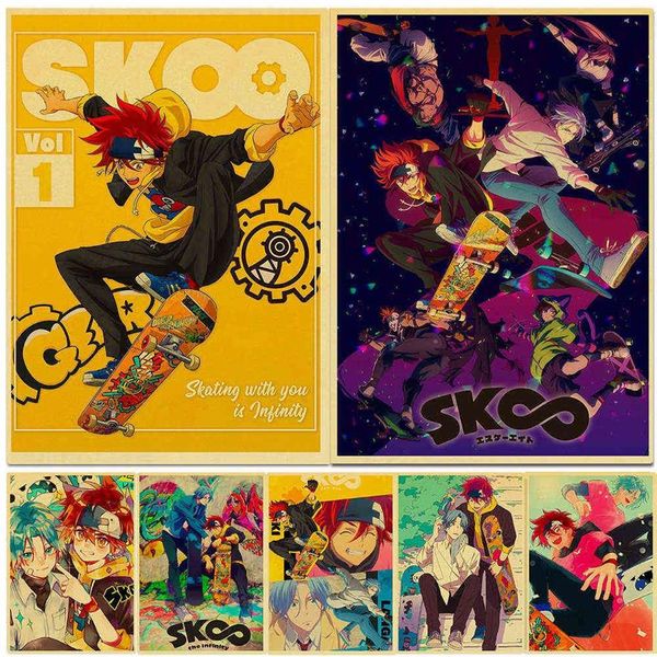 Pósteres Vintage SK8 The Infinity de anime japonés, póster HD de papel Kraft, decoración del hogar, estudio, dormitorio, Bar, cafetería, pinturas de pared H0928325h