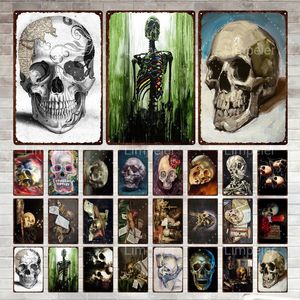 Vintage skelet punk metal schilderij poster bord garage man cave bar hotel club decoratie tin schilderen gedrukt heldere Amerikaanse stijl 30x20cm w03