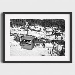 Vintage Ski Photo Impression de la route Skier Skier Skier Girls Toile de voiture peinture d'hiver Sports Ski Affiche Ski Home Lodge Mur
