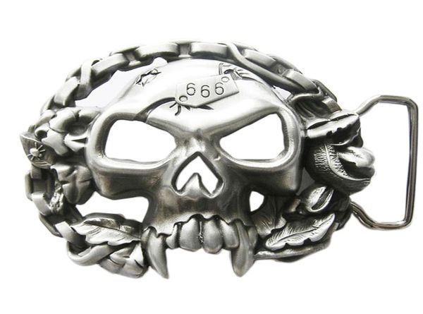 Crâne Vintage avec chaînes de moto Biker Rider Ceinture Boucle Gurtelschnalle Boucle de ceinture5333026