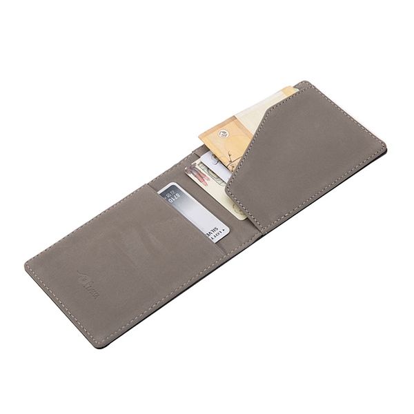 Vintage Slim Money Clip Bifold Court Portefeuilles Pour Hommes Multi Card Slots Pu Cuir De Luxe Cartes De Visite Portefeuille Mâle Métal Clips F jllbjN