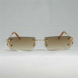 Vintage petite lentille fil lunettes de soleil hommes sans monture carré femmes pour extérieur Club clair lunettes cadre Oculos nuances
