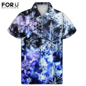 Vintage Snowflakes Patroon Male Breadabele knop Down Short Mouwt T -heren Hawaiian Beach Unisex Plus Size casual shirts