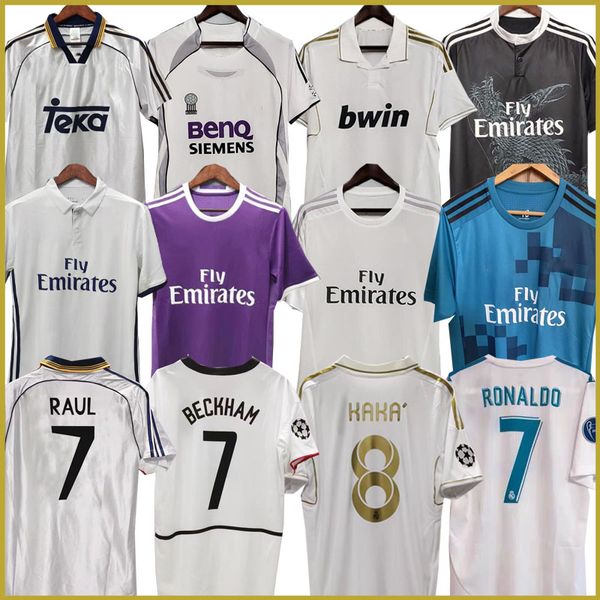 99/00Real MadridsBeckham Vintage Maillots de football à manches courtes RONALDO 06 07BALE Modric Maillot rétro Finals Maillot de football CARLOS15 16 17 18 FIGO ZIDANE RAUL CASILLAS