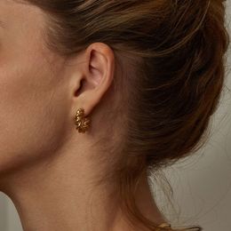Vintage spiraalvormige hap oorbellen voor vrouwen Punk Party Trendy Gold Color Oordrings sieraden Pendientes