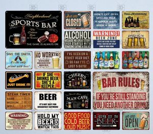 Vintage Sports Bar Beer Zone Pintura de metal Placa de signo Retro Bar Cartel de chapa Placa de metal Wall Art Deco Club Placa de decoración 30X20cm W03