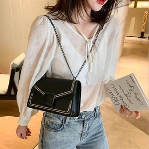 Vintage Vierkante Crossbody Tas Mode Nieuwe Hoge kwaliteit PU Leer Dames Designer Handtas Lock Chain Schouder Messenger Bag281E