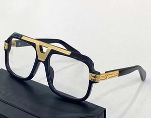 Vintage vierkante bril frame voor mannen goud zwart heldere lens bril brillen mannen mode zonnebrillen frames met doos