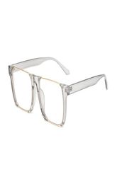Vintage carré semi-métal femmes lunettes de soleil cadre clair lentille optique-lunetterie hommes AntiBlue lumière lunettes avec Logo1897000