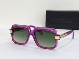 Lunettes de soleil carrées Vintage 607 Violet vert dégradé femmes hommes lunettes de soleil Hip Hop UV400 lunettes avec boîte