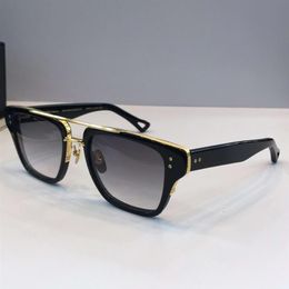 Lunettes de soleil carrées vintage Titanium Gold Black Grey Shaded 2059 occhiali da sole lunettes de soleil unisexes Nouveau avec Box206A