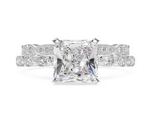 Vintage Squarecut 6ct Lab Diamond Promise Ring 100 Real 925 Sterling Silver Engagement Wedding Band Rings For Women Jewelry4255459