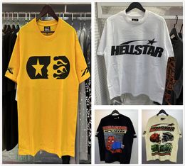 Vintage Star Shirt Designer T-shirts Men T-shirt T-shirt Graphic Vêtements Hipster Washed Fabric Street Graffiti Cracking Geometric Matter Star Shirt