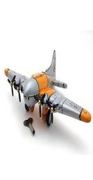 Vintage Strategisch Bomber Metal Windup Aircraft Model Clockwork Tin Toys Collectible Classic Education Gift for Children 2203257648595