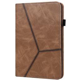 Vintage Stripe iPad Cases voor iPad 12.9 10.9 10.5 10.2 Min 1 2 3 4 5 6 AIR4 Multifunctionele PU Lederen Cover Anti Fall Wallet Shockproof Protector