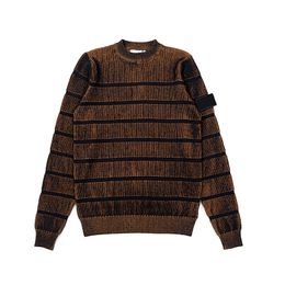 Suéter cárdigan a rayas vintage, suéter de diseñador de marca, jerséis de punto a la moda para mujer, jersey informal de otoño Topstoney para hombres y mujeres STONE-23825