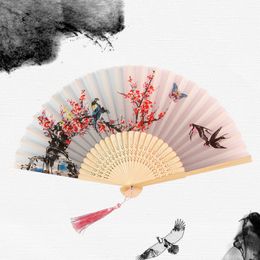Vintage stijl zijde vouwen fan Chinees Japans patroon kunst ambacht cadeau -decoratie ornamenten dans hand fan
