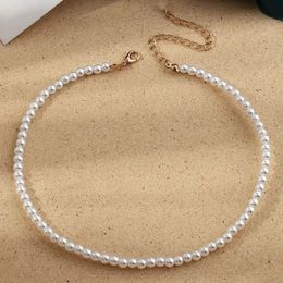 Vintage Style Simple Imitation Freshwater Pearl Chain Ketters For Women Wedding Love Gift ketting Fashion Glamour Jewelry 240429