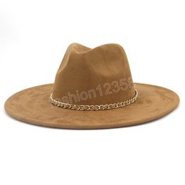 Chapeaux Fedora Vintage en daim pour femmes, nouvelle casquette à bord De 9.5cm pour hommes, robe pour homme, Panama, église Jazz, Couple, Sombreros De Mujer