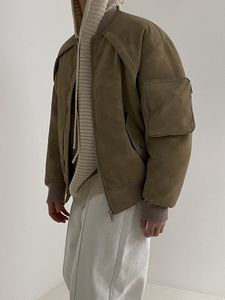 Veste en daim vintage Manteau rembourré Manteau rembourré ample pour hommes Veste rembourrée d'hiver Manteau de travail