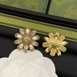 Conjunto de joyería de girasol Vintage para mujer, collar con colgante de flor de diamante de perla de cobre antiguo clásico, collar, pendientes, anillo