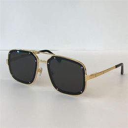Vintage Sonnenbrille 0194 Metall quadratischer Rahmen einfacher Sommerverkaufsstil UV400 Outdoor-Schutzbrille für Männer2672