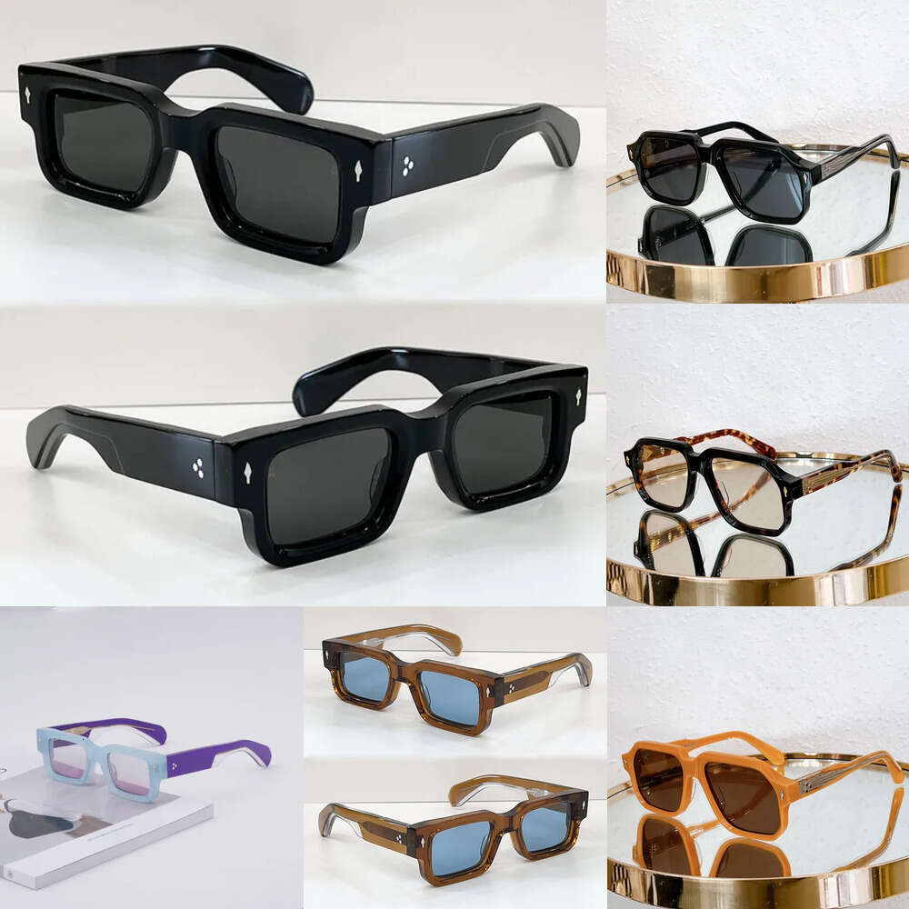 Gafas de sol vintage Marcos Moda Cuadrado Hombres Acetato de alta calidad Uv400 Anteojos hechos a mano Tendencia Mujeres JMM ASCARI