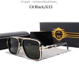 Vintage zonnebril vierkant Dames zonnebril Modeontwerper Shades Luxe gouden frame UV400 Gradiënt LXN-EVO DITA zeventigste ijdele loguat OM5N
