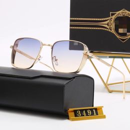 Lunettes de soleil vintage carrées pour femmes, lunettes de soleil de styliste de mode, monture dorée de luxe, UV400 dégradé LXN-EVO DITA soixante-dixième vain loguat 3491