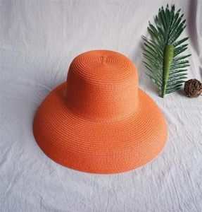 Винтажная солнцезащитная шляпа для женщин, чистый цвет, стиль Хепберн, праздник 5658 см, элегантный темперамент, летняя мода, соломенная шляпа высокого качества 22052309068