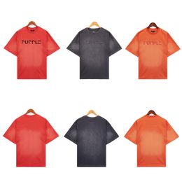 Vintage T -shirt Grafische T -shirts Shirts Glanzende monogram afdrukken gewassen en bedroefd zwaargewicht casual losse fit bodycon shirt