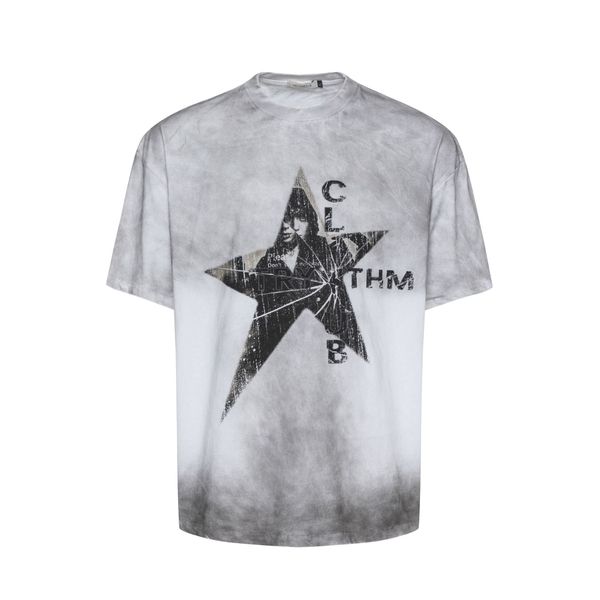 T-shirt vintage grunge rétro étoiles graphiques imprimer cravate dye tshirt streetwear 2024 hip hop punk chemises lâches harajuku coton t-shirt