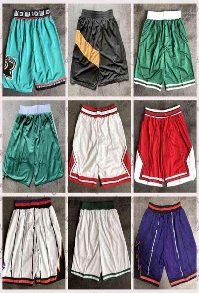 Vintage Team Basketball Shorts Hommes pantaloncini da basket Sport Short College Pantalon Blanc Noir Rouge Violet Vert TailleS2XL4000560