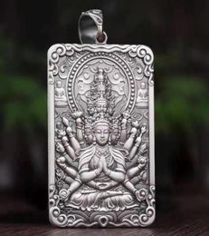 Vintage mille main avalokitesvara pendant rat rat mâle zodiaque bouddha grand collier d'amulette accessoires de cadeaux masculins 300d9763032