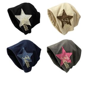 Vintage Tide Brand Star Embroidery Women's Beanies Skull Caps Hip-Hop Zoete Cool Pile Hat Herfst en Winter