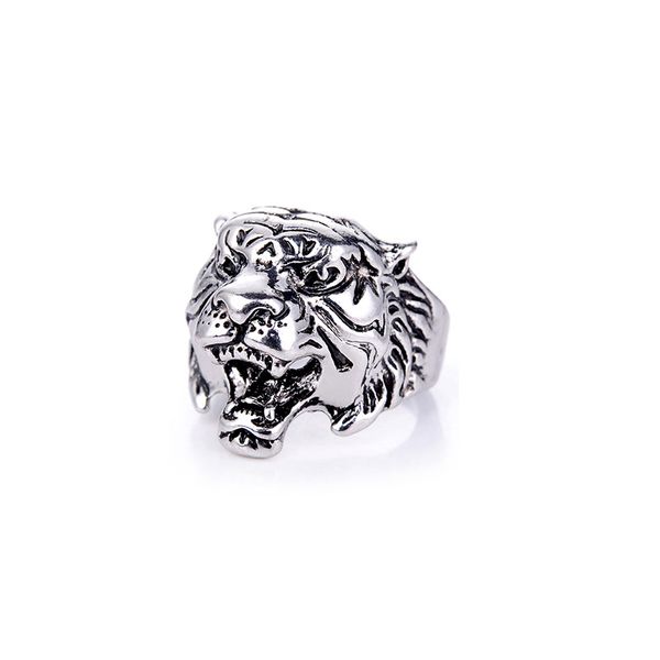 Vintage tête de tigre bague Hip Hop Style rétro hommes Animal tête de tigre anneau pour cadeau fête taille 8-11 en gros