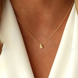 Colliers Vintage avec petites lettres initiales pour femmes, en acier inoxydable, avec lettres anciennes anglaises, bijoux gothiques d'anniversaire, cadeau pour Femme