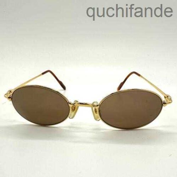 Vintage Top Quality Original 1to1 Catie Sunglasses avec Brand Logo Luxury Designer Sungass For Women Men Oval Sunglasses Gold Frame Grown Brown Tinded Lens Sungass