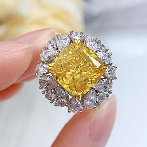 Vintage Topaz Diamond Ring 100% Real 925 sterling silver Party Wedding band Anneaux pour les femmes Promesse de mariée Bijoux de fiançailles