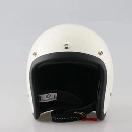 Vintage tt cocascos casque Cafe Racer Shell Light Weight Fibre Glass Casque Open Face Japonais Motorcycle de haute qualité Casco 240509