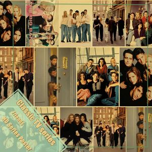 Vintage Classic TV Series Friends carteles de hojalata letrero de metal Cafe Bar Retro Poster pintura decorativa arte pegatinas de pared casa arte personalizado decoración tamaño 30X20CM