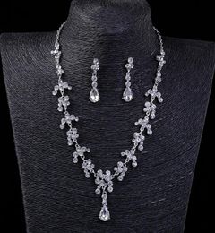 Ensemble de bijoux Vintage deux pièces, boucles d'oreilles pendantes de luxe, colliers de mariée, accessoires de mariée bon marché, 2021, 5965938