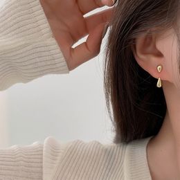 Vintage twee manieren om waterdruppel metalen gouden oorbellen voor vrouwen te dragen Nieuwe trendy eenvoudige boucle oreille femme sieraden