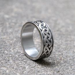Vintage Viking 14K Wit Goud Celtics Knoop Ring Nordic Heren Ring Odin Rune Ring Voor Mannen Vrouwen Mode-sieraden Geschenken