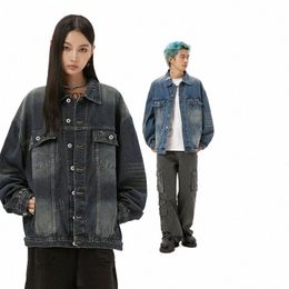 Vintage W Denim Outwear Japón Abrigo de mezclilla suelto Estilo Boyfriend Chaqueta de abrigo de mezclilla Mujer coreana más nueva Jean Coat Spring Y2Av #