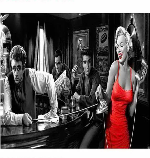 Vintage Wall Art Classics Marilyn Affiches Impressions Sexy Movie Star Portrait Paint Oil sur toile Retro Wall Picture Mural Home Decor5861829