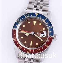 Montres Vintage Hommes Bleu Rouge Alliage Lunette Montre Hommes BP V2 Version Usine Automatique Eta2836 Bracelet Jubilé En Acier Antique 16710 Hommes 1675 Rétro BPF Montres-bracelets