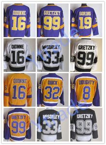 Maillot de hockey Vintage Wayne Gretzky CCM Marty McSorley A Patch 32 Kelly Hrudey 19 Butch Goring Marcel Dionne Jonathan Quick 8 Drew Doughty Maillots cousus
