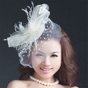 Vintage Wedding Bridal Hat White Pillbox Church Birdcage Veil Cocktail Hair Fascinator Accessories Clips Headdress Jewelry Supplier