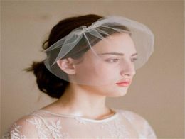 Vintage bruiloft Bridal White Birdcage Veil gezicht fascinator kam hoofdtooi haaraccessoires hoofdband hoofdtooi gezicht sluiers prom fash1520041